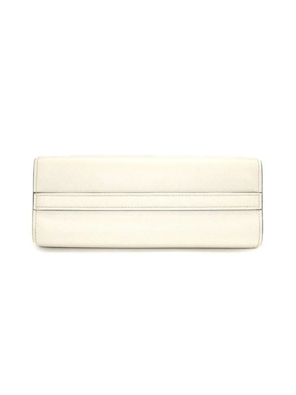 Prada Shoulder Bag Bandoliera Square Cross White Saffiano Leather Gold